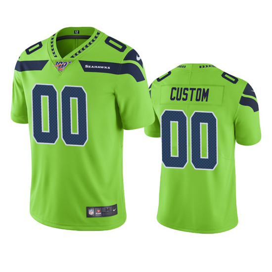 Men's Seahawks ACTIVE PLAYER Green Vapor Untouchable Limited Stitched NFL 100th Season Jersey.